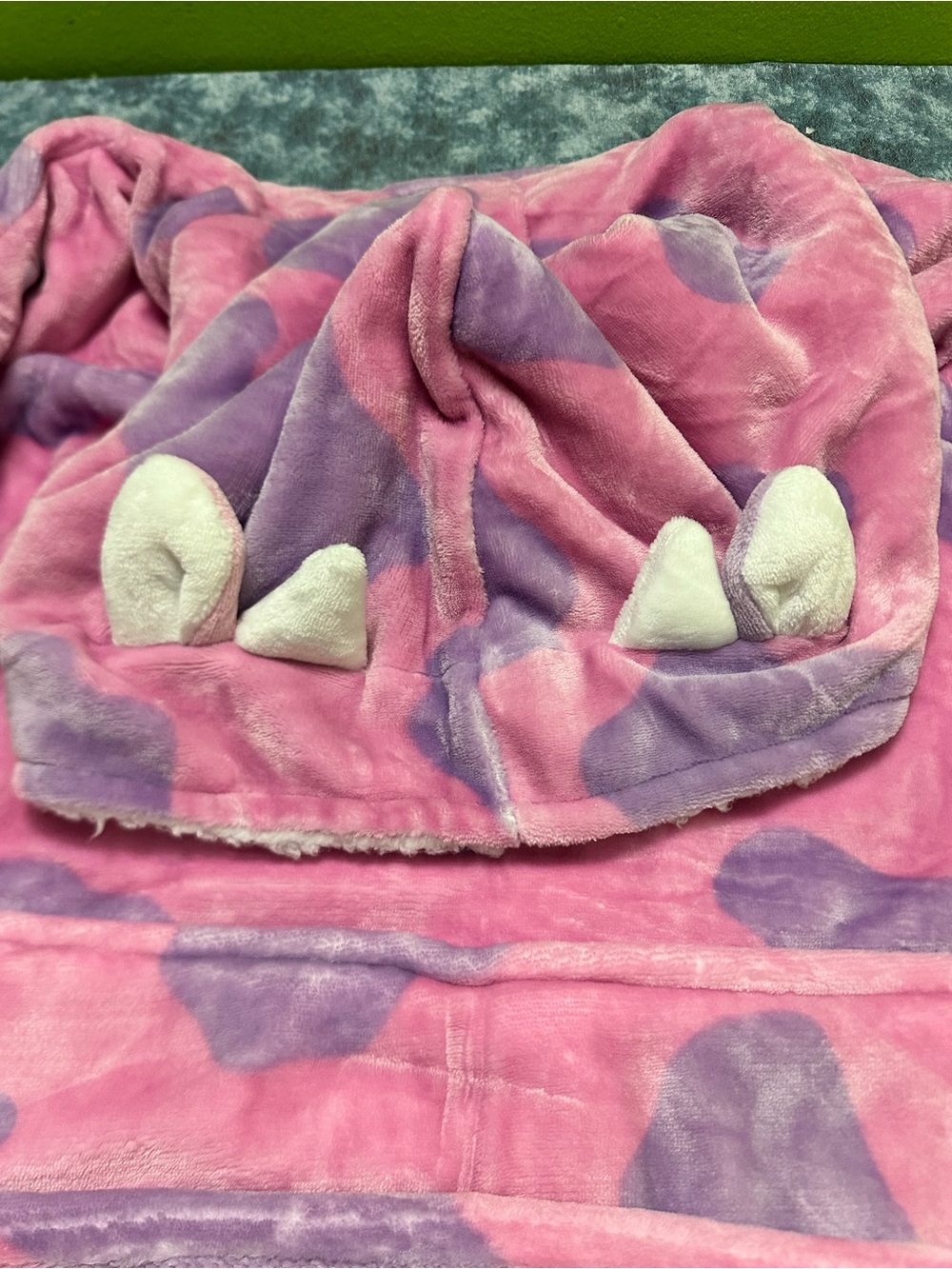 Squishmallows Women’s Hooded Plush Pullover - Pink & Lavender OS - Picture 10 of 13